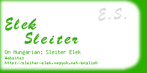 elek sleiter business card